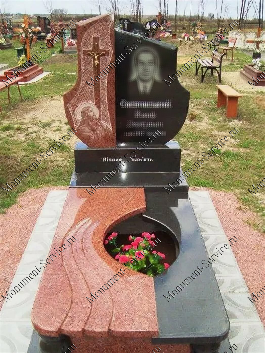Европейский цветник на могилу